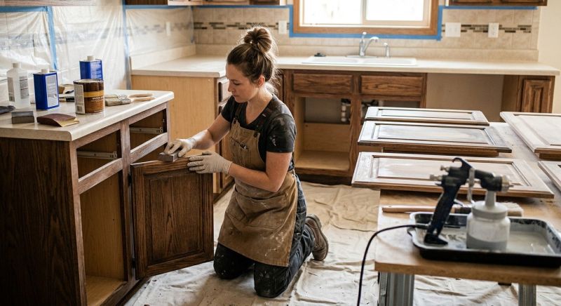 Oak Cabinet Refinishing in Kokomo, IN